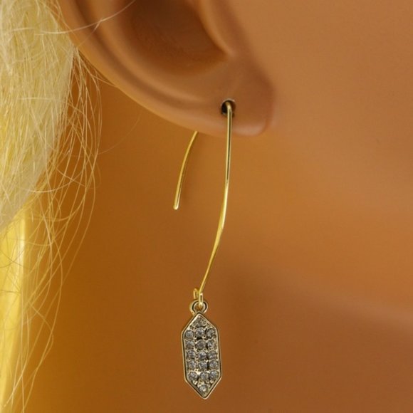 Lane Bryant Jewelry - Lane Bryant gold and crystal rhombus drop earrings
